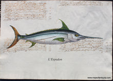 Load image into Gallery viewer, Specialty-Reproduction-L&#39;Espadon-swordfish-Reproduction-on-Antique-Paper-Digitally-Engraved-Specialty-Reproduction---Reproduction-Maps-Of-Antiquity
