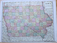 Load image into Gallery viewer, Antique-Printed-Color-Map-Michigan-and-Wisconsin-verso:-Missouri-and-Iowa-North-America-Midwest-1900-Cram-Maps-Of-Antiquity
