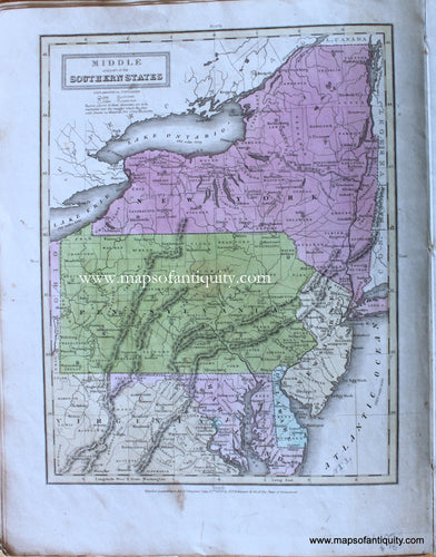 Genuine-Antique-Map-Middle-and-part-of-the-Southern-States-1830-E.-Huntington-/-D.F.-Robinson-&-Co.-Maps-Of-Antiquity