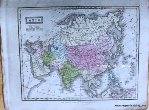 Genuine-Antique-Map-Asia-1830-E.-Huntington-/-D.F.-Robinson-&-Co.-Maps-Of-Antiquity