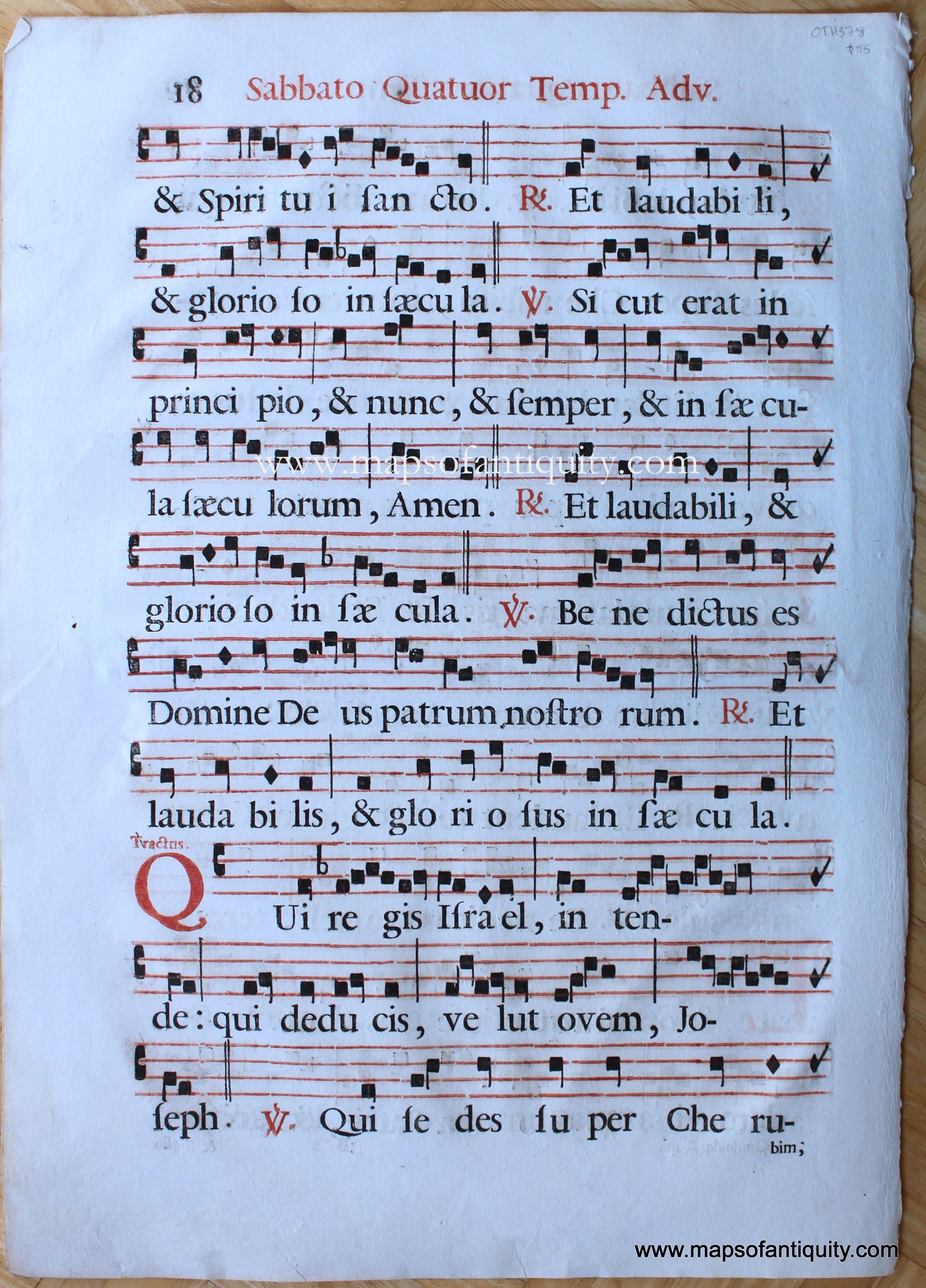 Genuine-Antique-Sheet-Music-on-Paper-Antique-Sheet-Music---Sabbato-Quatuor-Temp.-Adv.-17-c.-16th-century-Unknown-Maps-Of-Antiquity