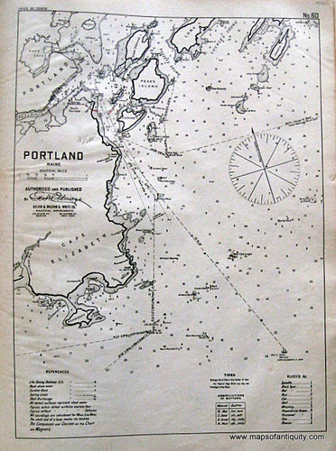 Black-and-White-Antique-Nautical-Chart-Portland-Maine--United-States-Northeast-1901-Eldridge-Maps-Of-Antiquity