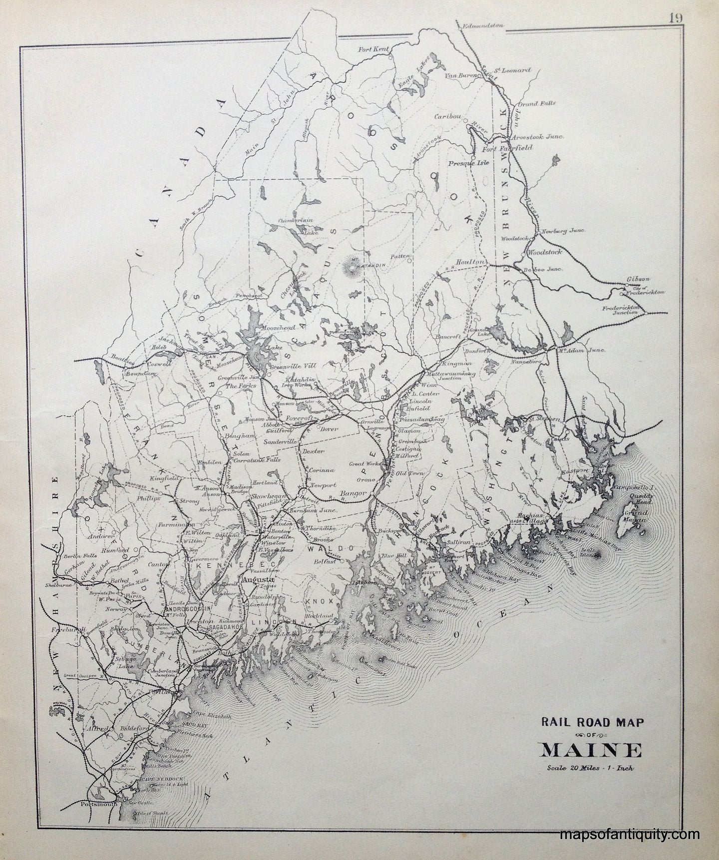 Antique-Maps-Railroad-Map-of-Maine