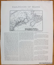 Load image into Gallery viewer, 1885 - Railroads of Maine - Antique Map
