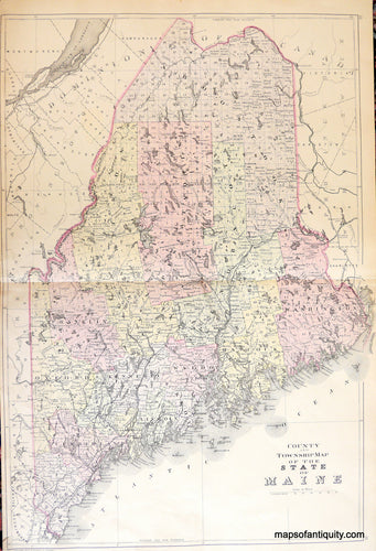 Antique-Hand-Colored-Map-County-and-Township-Map-of-the-State-of-Maine-United-States-Maine-1884-Bradley-Maps-Of-Antiquity