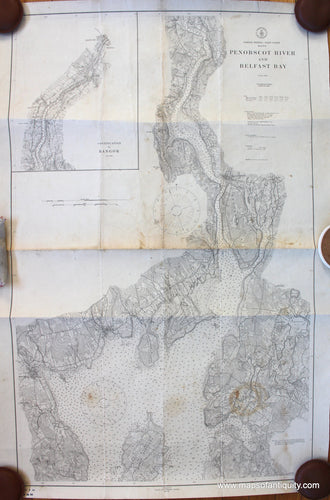 Antique-Nautical-Chart-Penobscot-River-and-Belfast-Bay-Maine-******-United-States-Maine-1915-USC&GS-Maps-Of-Antiquity