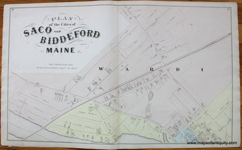 Plan-of-the-Cities-of-Saco-and-Biddeford-Maine-York-County-Maine-Antique-Map-1872-Sanford-Everts-1870s-1800s-19th-century-Maps-of-Antiquity