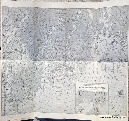 Genuine-Antique-Map-The-Circle-Map-of-Boothbay-Harbor-Vicinity-1911-Boothbay-Industries-Maps-Of-Antiquity