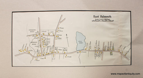 Antique-Hand-Colored-Map-East-Falmouth-United-States-Massachusetts-1906-Walker-Maps-Of-Antiquity