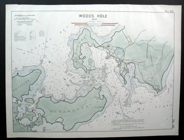 Antique--Nautical-Chart-Woods-Hole--Cape-Cod-and-Islands-1910-Eldridge-Maps-Of-Antiquity