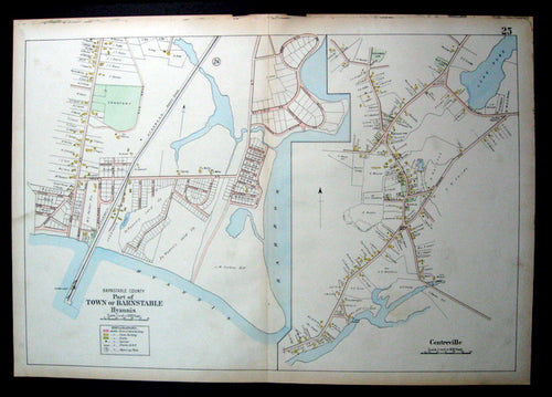 Hand-colored-Map-Part-of-the-Town-of-Barbstable-Hyannis-Centreville-(Centerville)-Page-25-Massachusetts-Cape-Cod-and-Islands-1906-Walker-Maps-Of-Antiquity