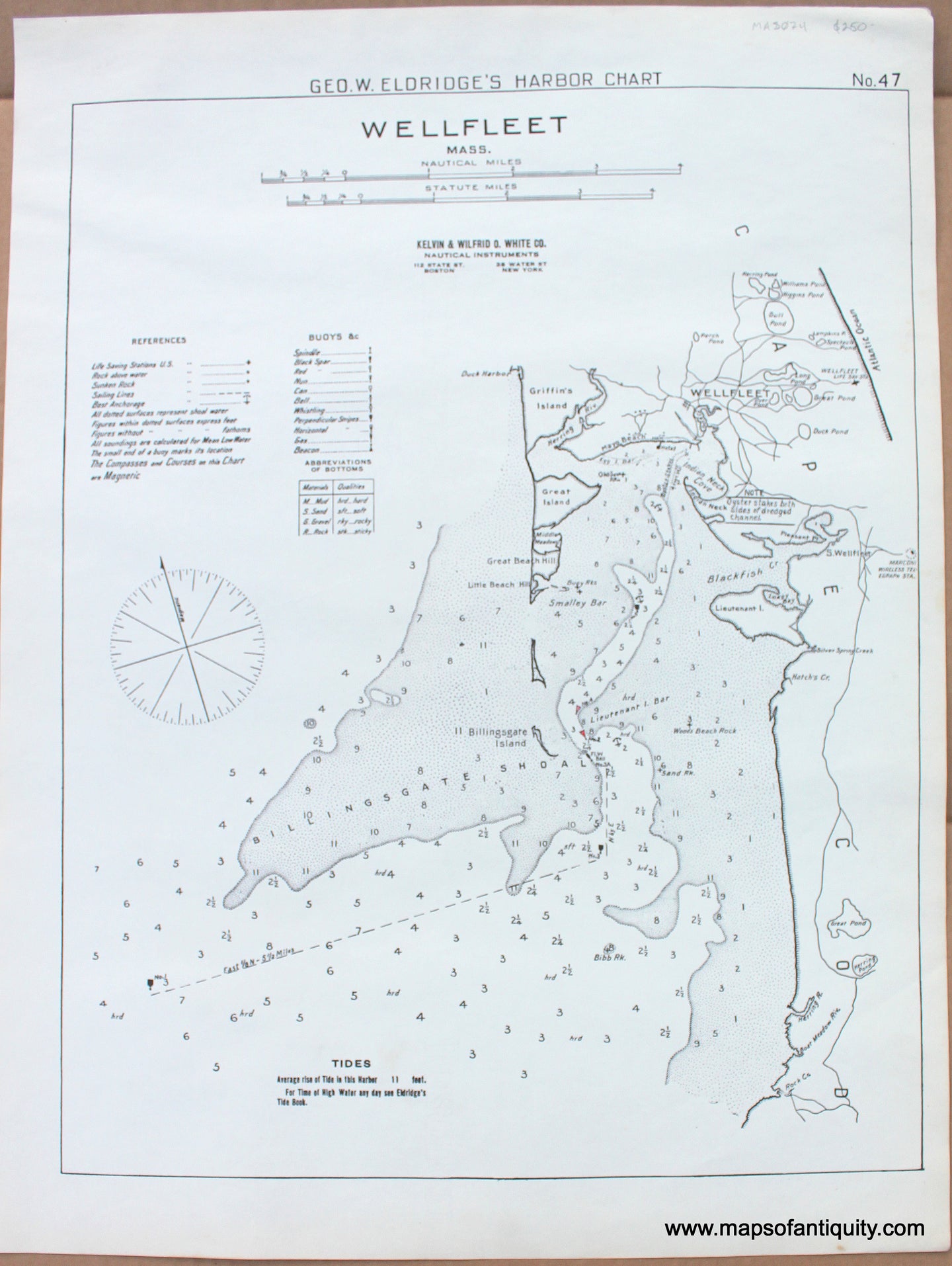 1910 - Wellfleet Mass. - Antique Chart