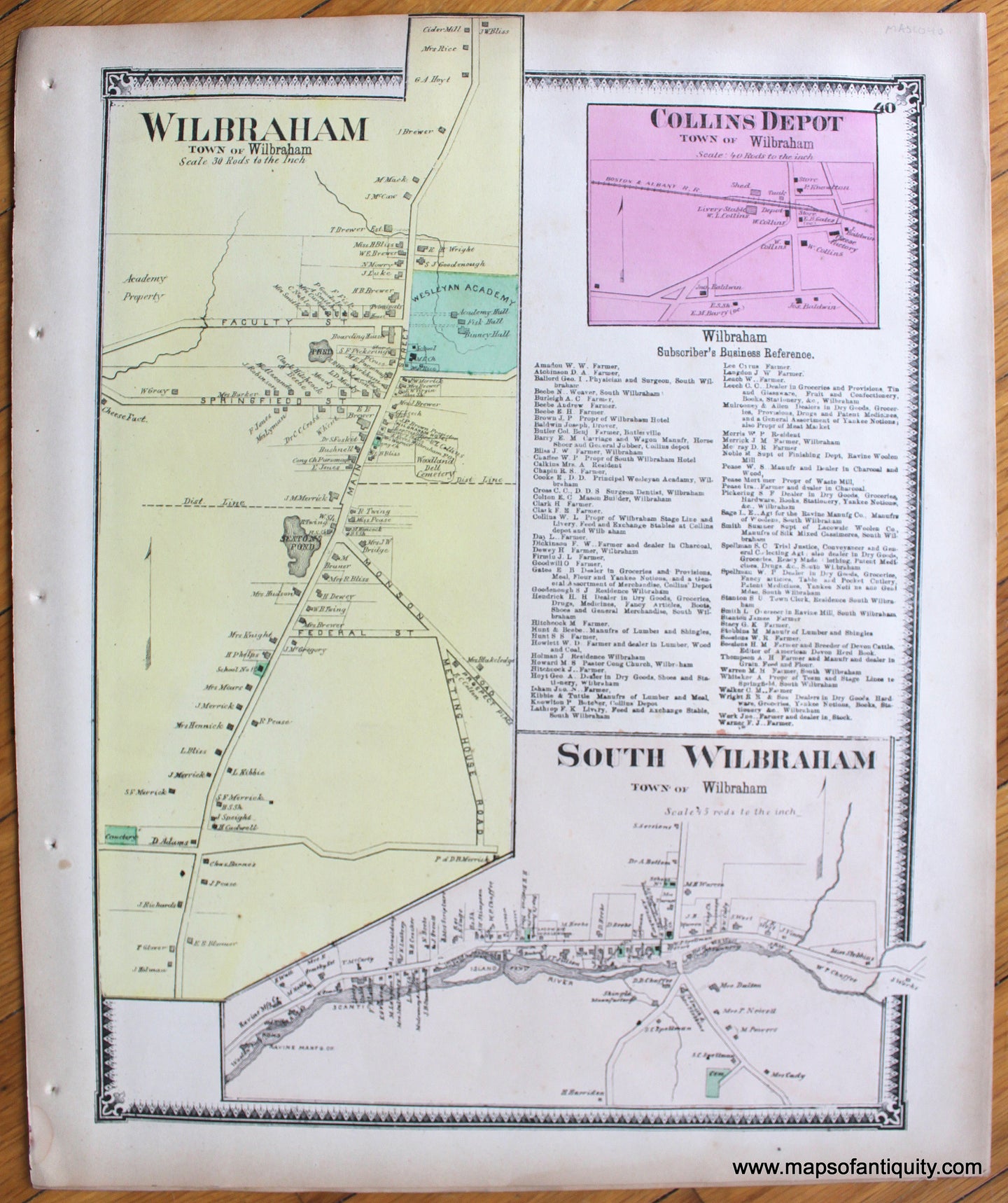 Antique-Map-Wilbraham-South-Wilbraham-Collins-Depot-p.-40