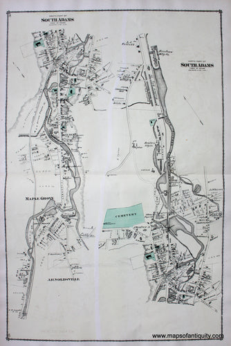 Antique-Hand-Colored-Map-South-Adams-pp.-29-30-(MA)-United-States-Northeast-1876-Beers-Maps-Of-Antiquity