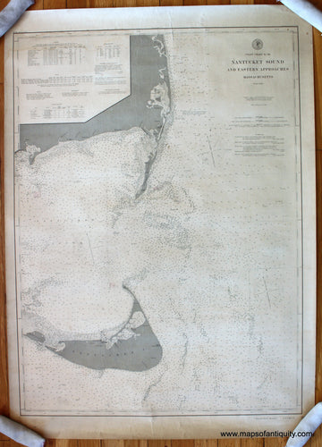 Antique-Nautical-Chart-Nantucket-Sound-and-Eastern-Approaches-Massachusetts--Cape-Cod-and-Islands-Nautical-1896-U.S.-Coast-Survey-Maps-Of-Antiquity