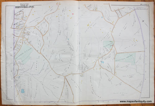 Antique-Map-Part-of-the-Town-of-Brookline-MA-Plate-5