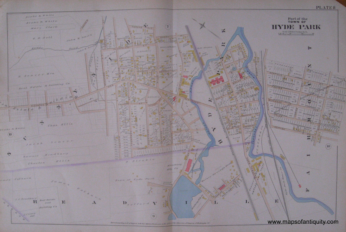 Antique-Map-Part-of-the-Town-of-Hyde-Park-MA-Plate-8