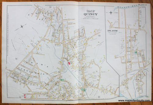 Antique-Map-Part-of-the-Town-of-Quincy-MA-Plate-19