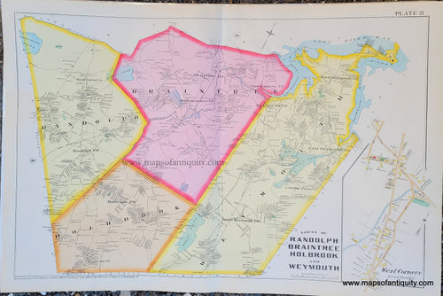 Antique-Map-Towns-of-Randolph-Braintree-Holbrook-and-Weymouth-MA-Plate-21