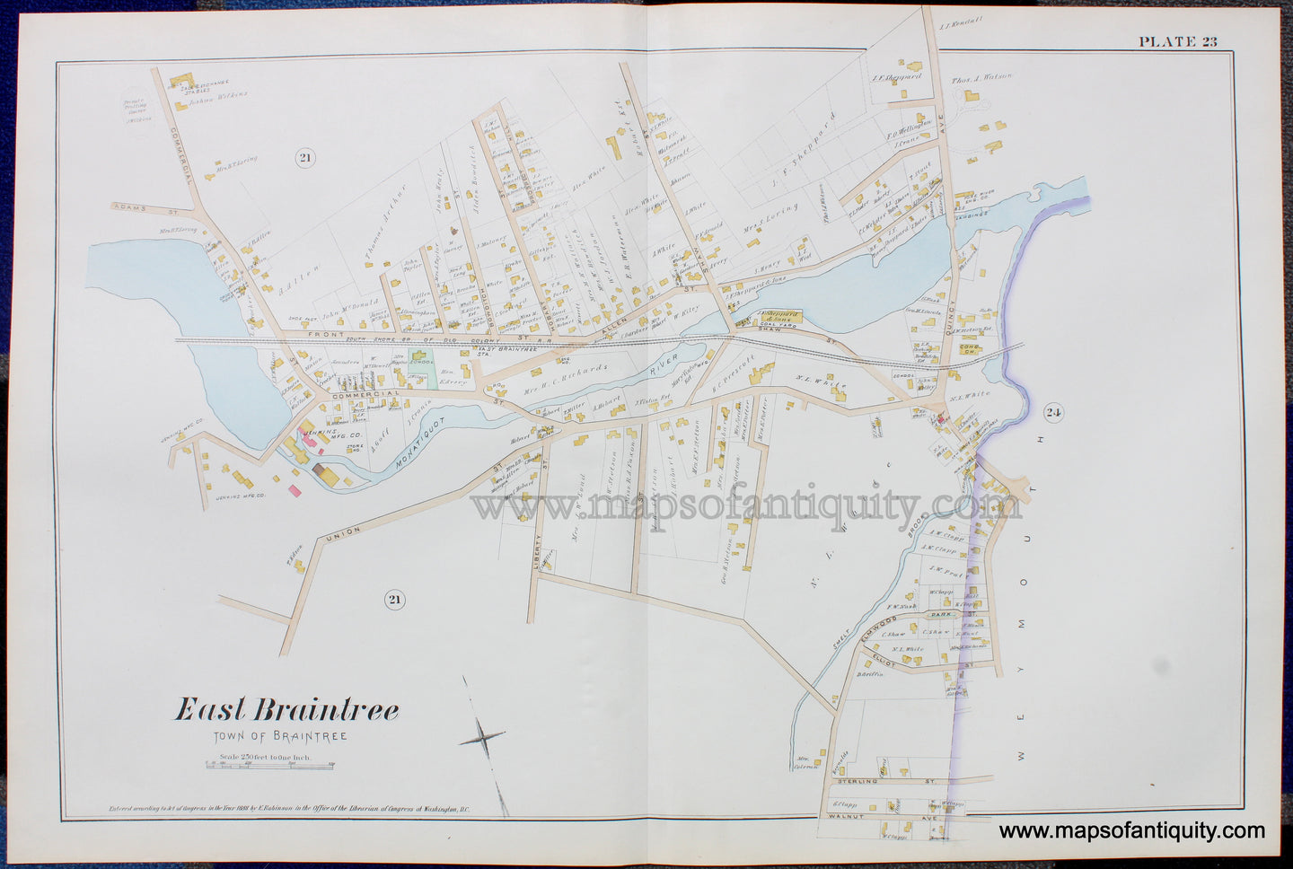 Antique-Map-East-Braintree-MA-Plate-23