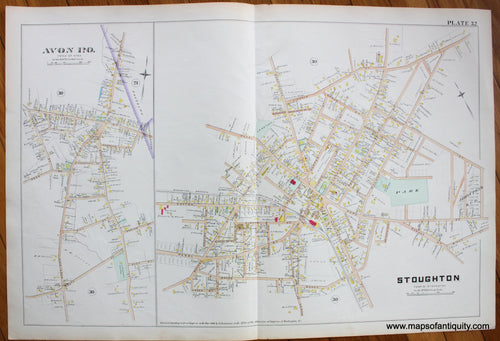 Antique-Map-Stoughton-Avon-P.O.-MA-Plate-32
