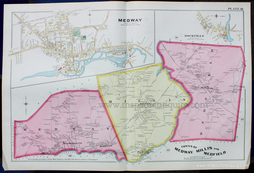 Antique-Map-Towns-of-Medway-Millis-and-Medfield-with-Medway-Centre-MA-Plate-38