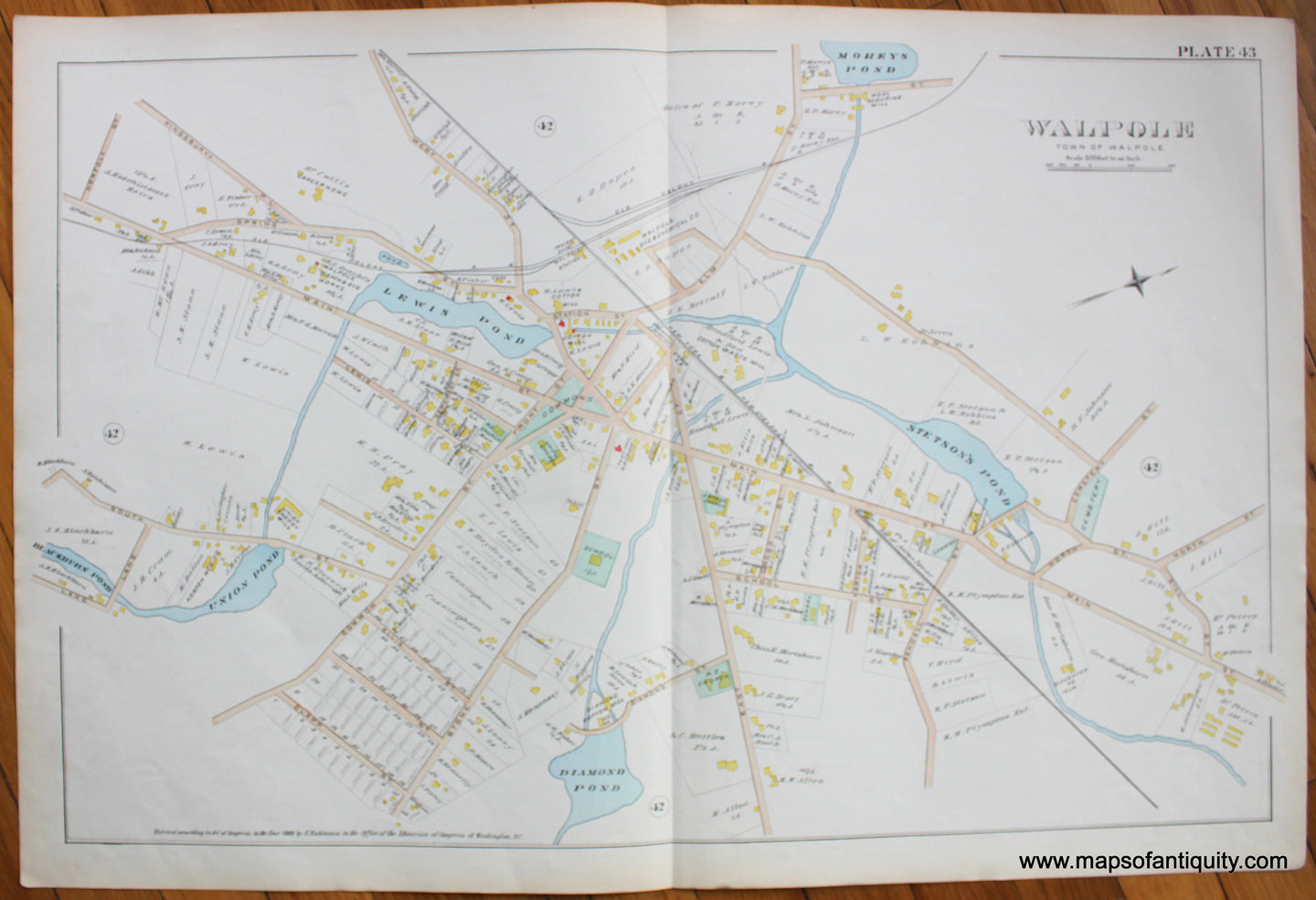 Antique-Map-Walpole-MA-Plate-43