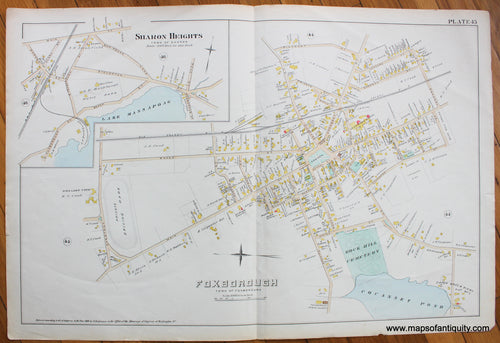 Antique-Map-Foxborough-with-Sharon-Heights-MA-Plate-45