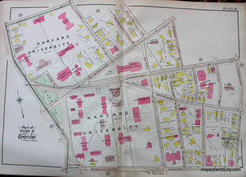 Antique-Hand-Colored-Map-City-of-Cambridge-MA-Part-of-Ward-8-Harvard-University-US-Massachusetts-Cambridge-1903-Bromley-Maps-Of-Antiquity