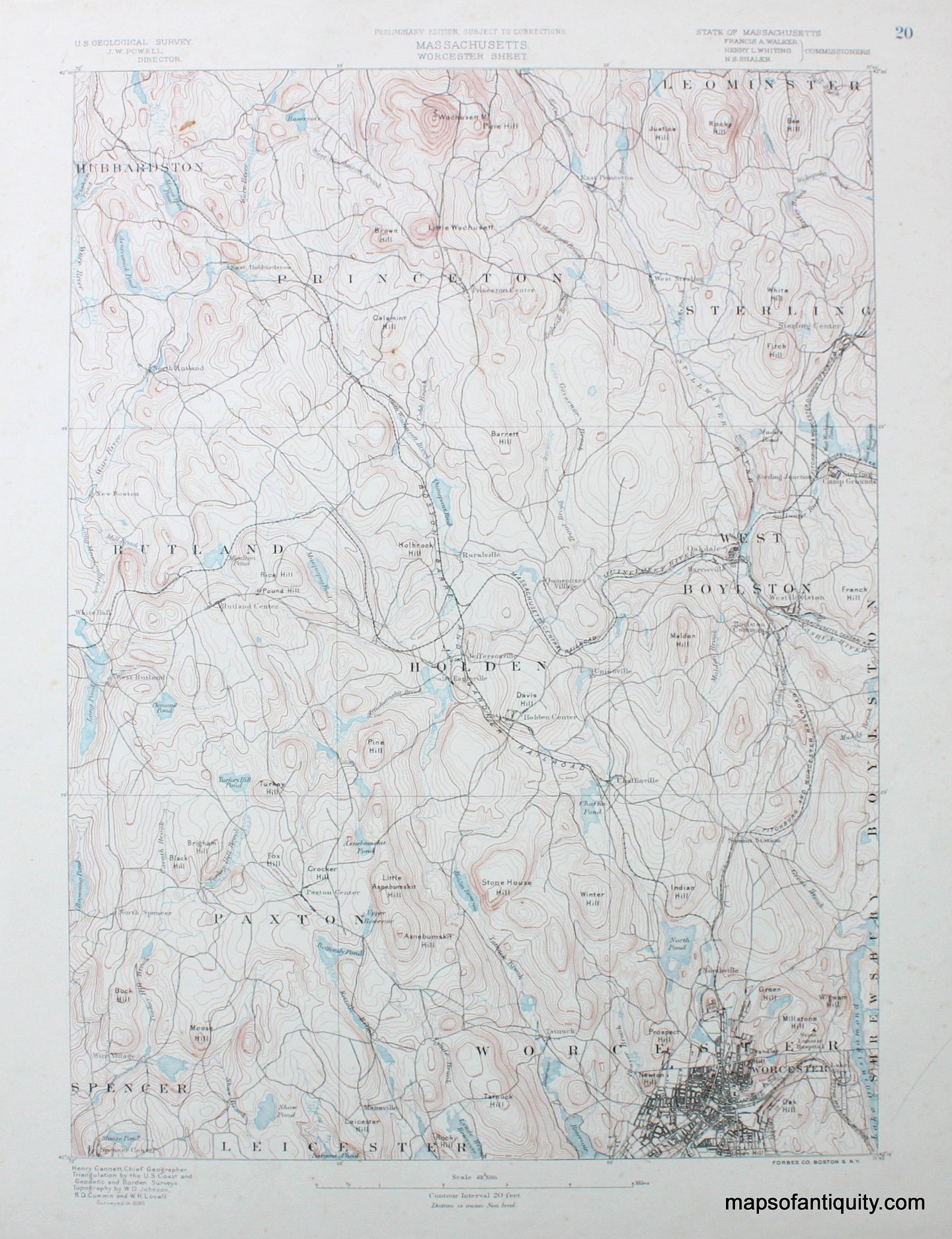 Topographical-Map-MA-Worcester-sheet-antique-topo-map-United-States-Massachusetts-General-1890-USGS-Maps-Of-Antiquity