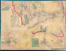 Load image into Gallery viewer, Massachusetts-Topographic-State-Wall-Map-Fragment-1861-Walling-Nantucket-Martha&#39;s-Vineyard-Cape-Cod-Buzzards-Bay-Plymouth-Accushnet-Antique-1860s-1800s-19th-century-Maps-of-Antiquity
