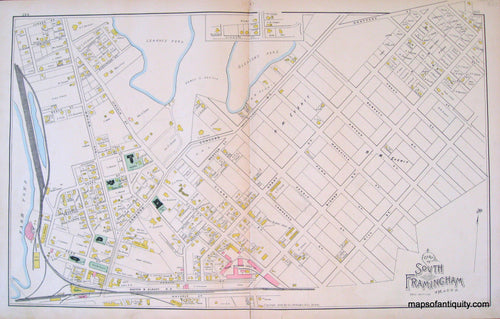 Antique-Hand-Colored-Map-Part-of-South-Framingham-United-States-Massachusetts-1889-Walker-Maps-Of-Antiquity