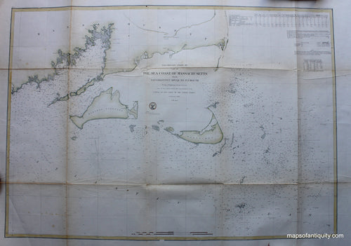 Hand-colored-Nautical-Chart-The-Sea-Coast-of-Massachusetts-from-Saughkonnet-River-to-Plymouth-**********-Massachusetts-Cape-Cod-and-Islands-1856-U.S.-Coast-Survey-Maps-Of-Antiquity