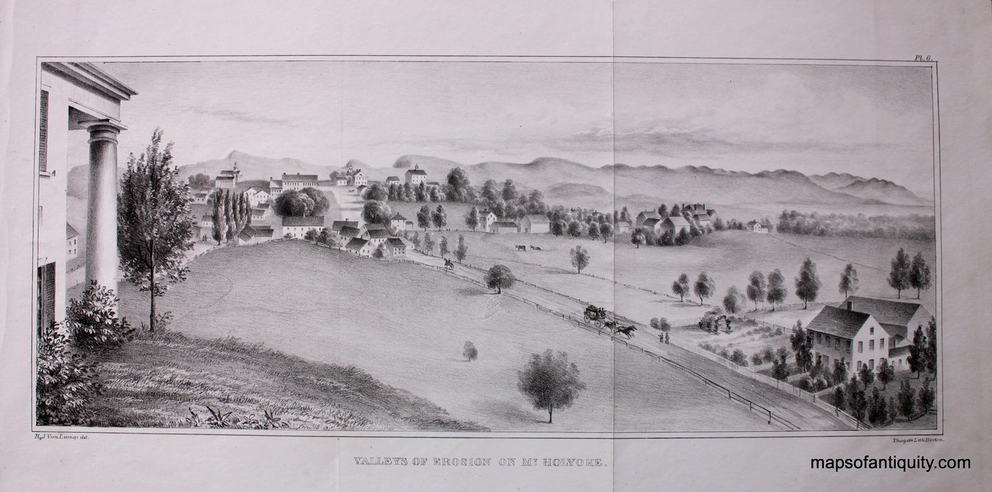 Antique-Illustration-Valleys-of-Erosion-on-Mt.-Holyoke-Massachusetts--1841-Hitchcock-Maps-Of-Antiquity