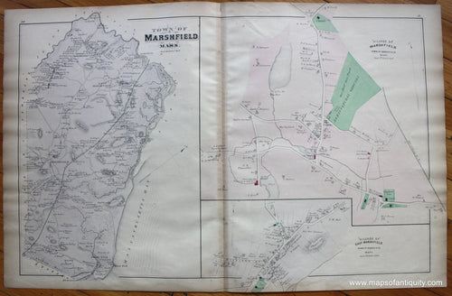 Antique-Maps-Marshfield-Massachusetts-Antique-Maps-Antiquity-Walker-1879-1870s-1800s-19th-century