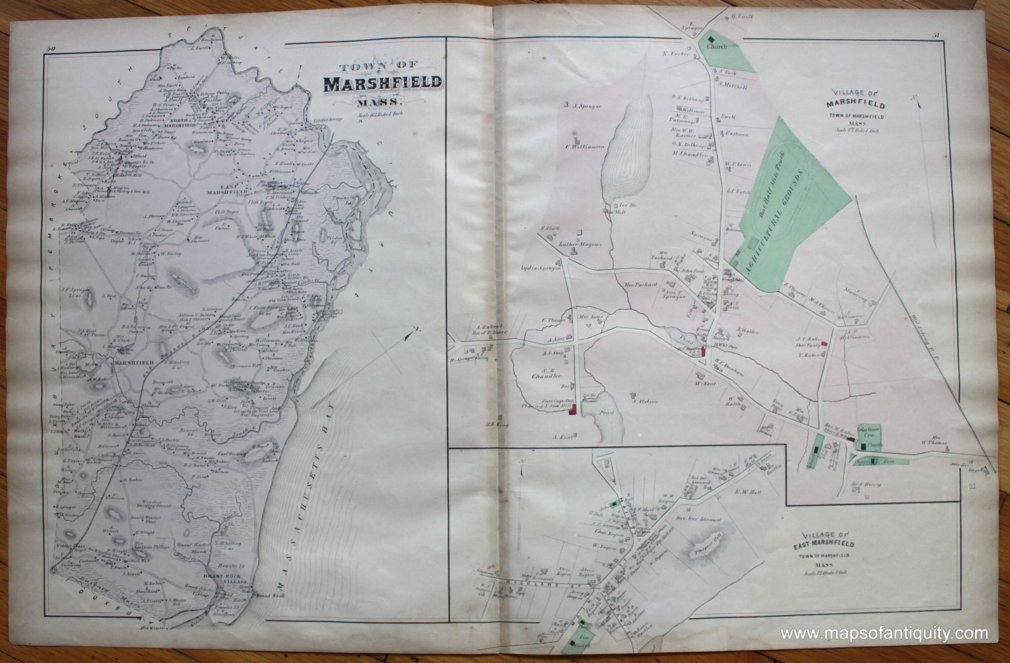 Antique-Maps-Marshfield-Massachusetts-Antique-Maps-Antiquity-Walker-1879-1870s-1800s-19th-century