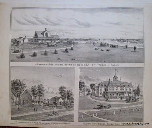 Black-&-White-Engraving-Summer-Residences-Marion-(MA)-United-States-Massachusetts-1879-Walker-Maps-Of-Antiquity