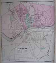 Load image into Gallery viewer, 1871 - City of Lowell / City of Lawrence (MA) - Antique Map
