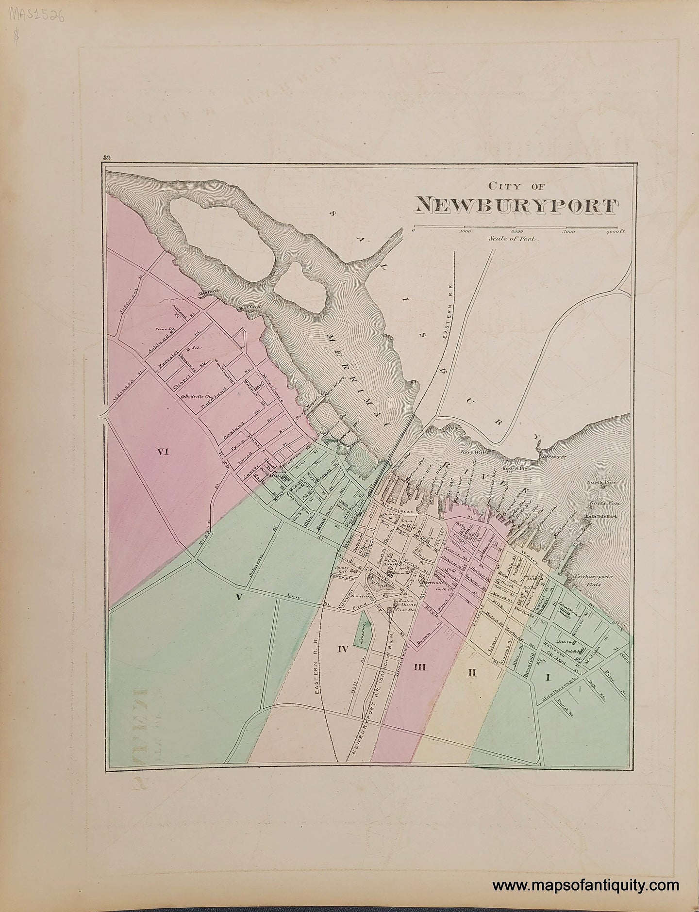 Antique-Maps-City-of-Haverhill-City-of-Newburyport-1871-Walling-Gray-Antique-map-1870s-1800s