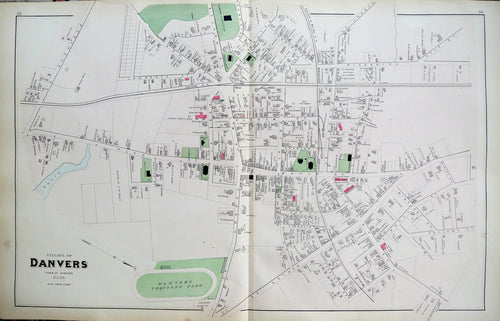 Antique-Hand-Colored-Map-Village-of-Danvers-Massachusetts-United-States-Massachusetts-1884-Walker-Maps-Of-Antiquity
