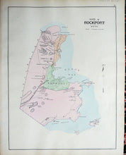 Load image into Gallery viewer, 1884 - Double-sided page: Gloucester Center, with towns of Rockport and Gloucester on versos, Massachusetts - Antique Map
