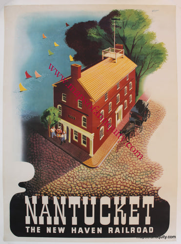 Original-Print-Nantucket-by-Ben-Nason-***NOT-CURRENTLY-AVAILABLE***-Ben-Nason-Posters-Cape-Cod-and-Islands-c.-1940-Nason-Maps-Of-Antiquity