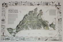Load image into Gallery viewer, Hand-Colored-Printed-Map-A-Topographic-Portrait-of-Martha&#39;s-Vineyard--Massachusetts-Martha&#39;s-Vineyard-1985-Dana-Gaines-Maps-Of-Antiquity
