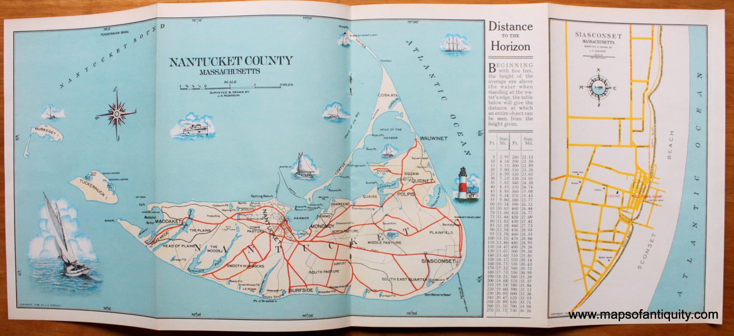 Antique-Printed-Book-with-Three-Maps-Guide-to-Nantucket-antique-travel-guide-******-United-States-Massachusetts-1948-J.H.-Robinson-Maps-Of-Antiquity