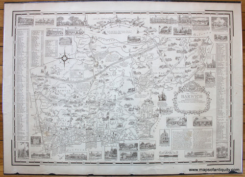 Antique-Uncolored-Map-The-Town-of-Harwich-by-Ernest-Dudley-Chase-Cape-Cod-&-Islands-Harwich-c.-1950-60-Ernest-Dudley-Chase-Maps-Of-Antiquity