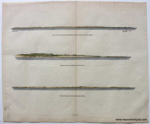 Hand-Colored-Antique-Print-Provincetown-Truro-Wellfleet-Eastham-Recognition-Profiles-**********-Cape-Cod-&-Islands--c.-1870-US-Coast-Survey-Maps-Of-Antiquity