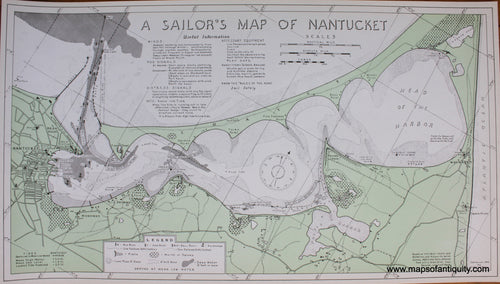 Antique-Printed-Color-Map-A-Sailor's-Map-of-Nantucket-**********-Cape-Cod-and-Islands--1945-R.-Newton-Mayall-Maps-Of-Antiquity