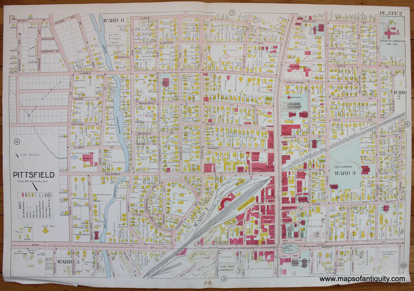 Antique-Map-Berkshire-county-Massachusetts-Pittsfield-1904-Barnes-Farnham-1900s-Maps-of-Antiquity