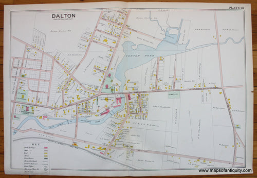 Antique-Map-Berkshire-county-Massachusetts-Dalton-town-1904-Barnes-Farnham-1900s-Maps-of-Antiquity