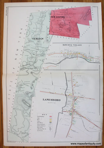 Antique-Map-Berkshire-county-Massachusetts-Hancock-New-Ashford-Hancock-Village-Lanesboro-1904-Barnes-Farnham-1900s-Maps-of-Antiquity